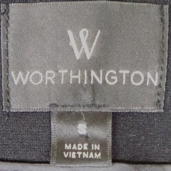 WORTHINGTON size S gray/black zip-front light jacket polyester/rayon/spandex - Picture 13 of 14